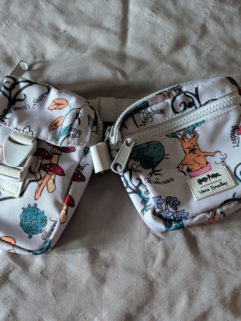 Vera Bradley Harry Potter  Gray Printed Waist Bag with Harry Potter Theme